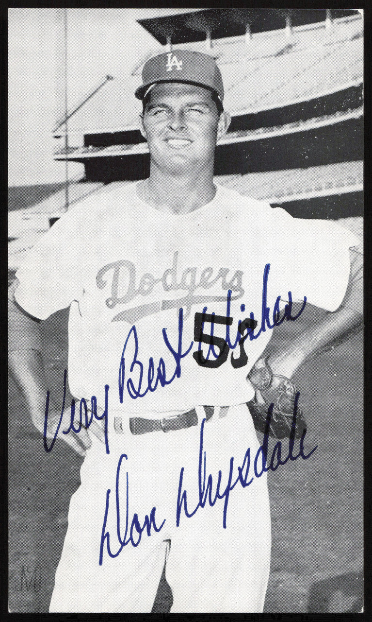 Don Drysdale Autographed 3.25x5.5 Postcard Los Angeles Dodgers SKU #259639