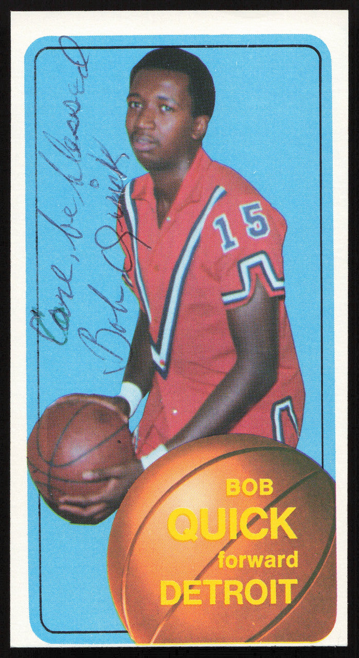 Bob Quick Autographed 1970-71 Topps Rookie Card #161 Detroit Pistons SKU #259655