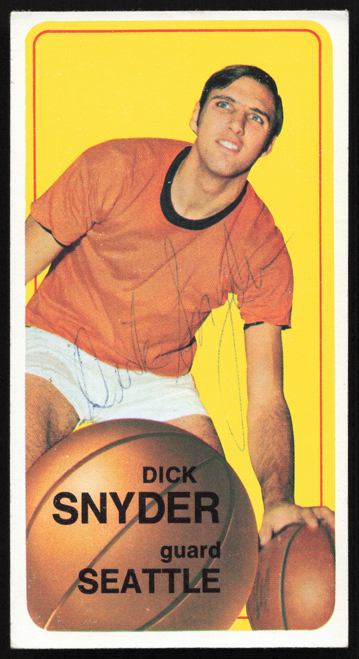 Dick Snyder Autographed 1970-71 Topps Card #64 Seattle Supersonics SKU #259656