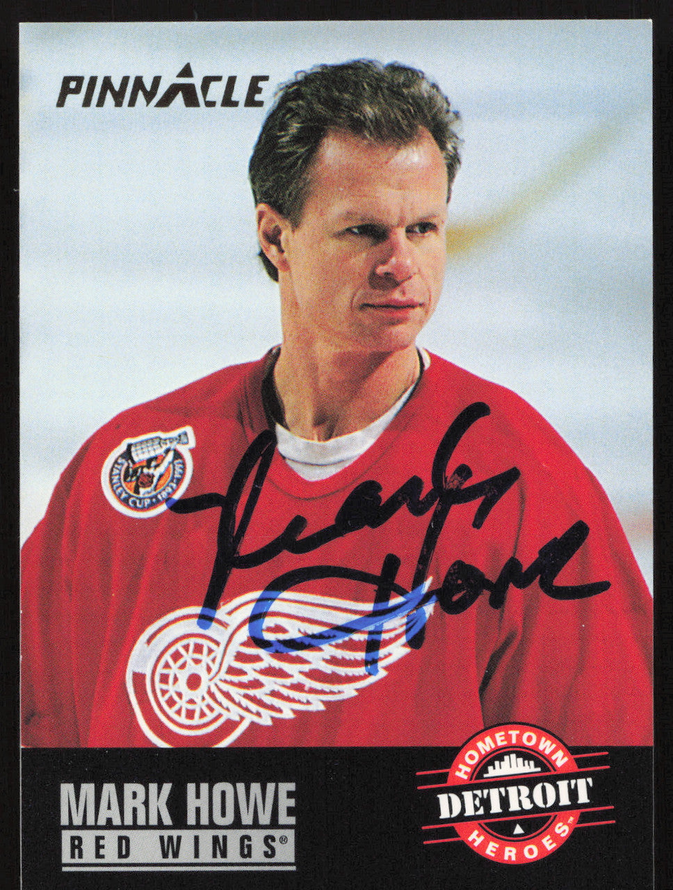 Mark Howe Autographed 1993 Pinnacle Card #235 Detroit Red Wings SKU #259671