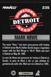 Mark Howe Autographed 1993 Pinnacle Card #235 Detroit Red Wings SKU #259671