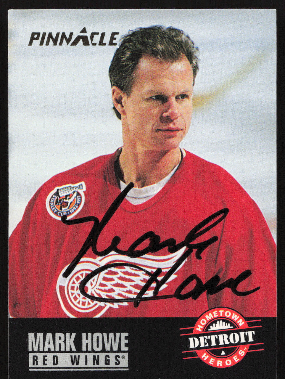 Mark Howe Autographed 1993 Pinnacle Card #235 Detroit Red Wings SKU #259672