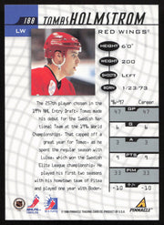 Tomas Holmstrom Autographed 1998-99 Pinnacle Card #188 Detroit Red Wings SKU #259677