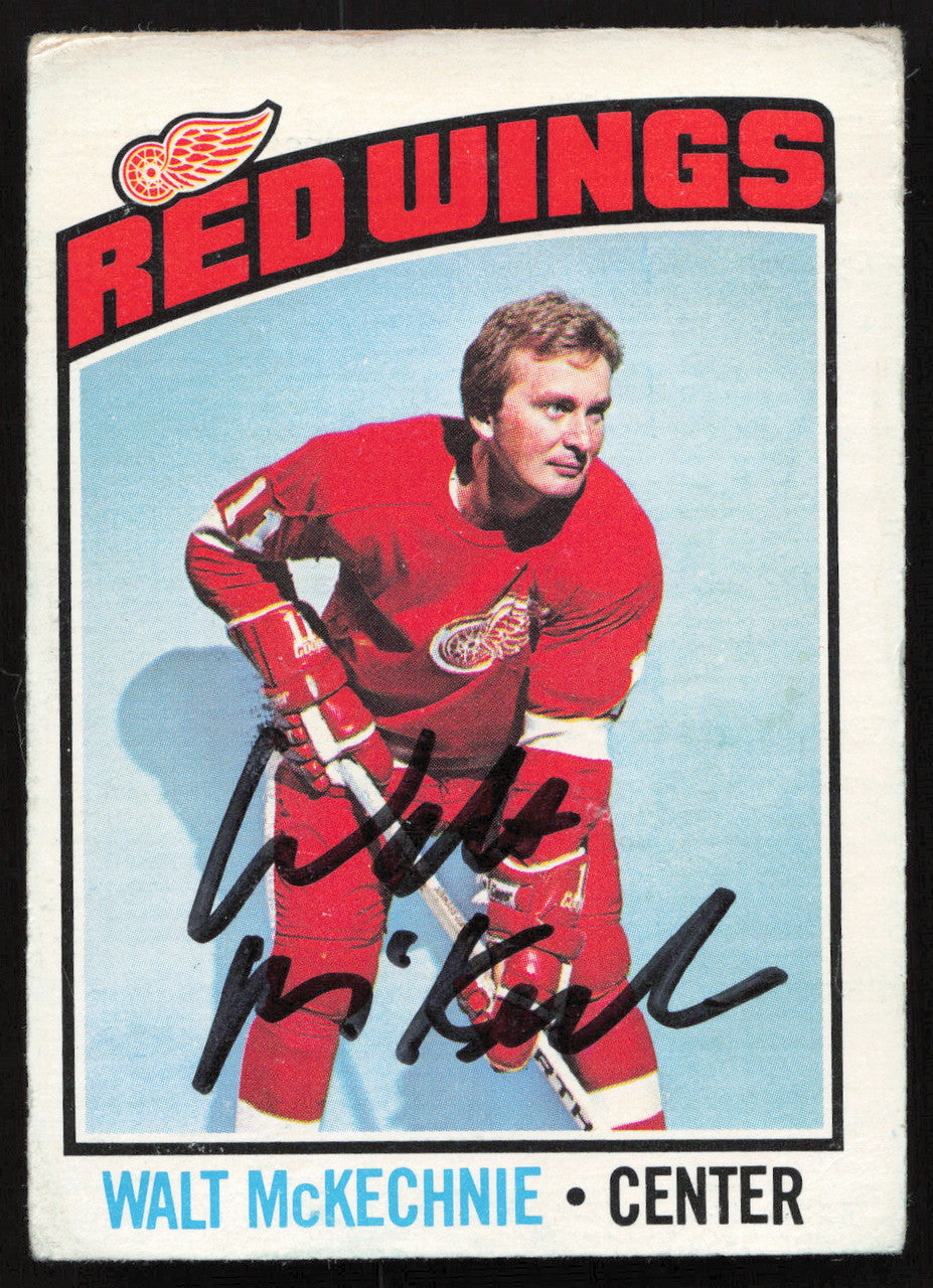 Walt McKechnie Autographed 1976-77 O-Pee-Chee Card #196 Detroit Red Wings SKU #259681