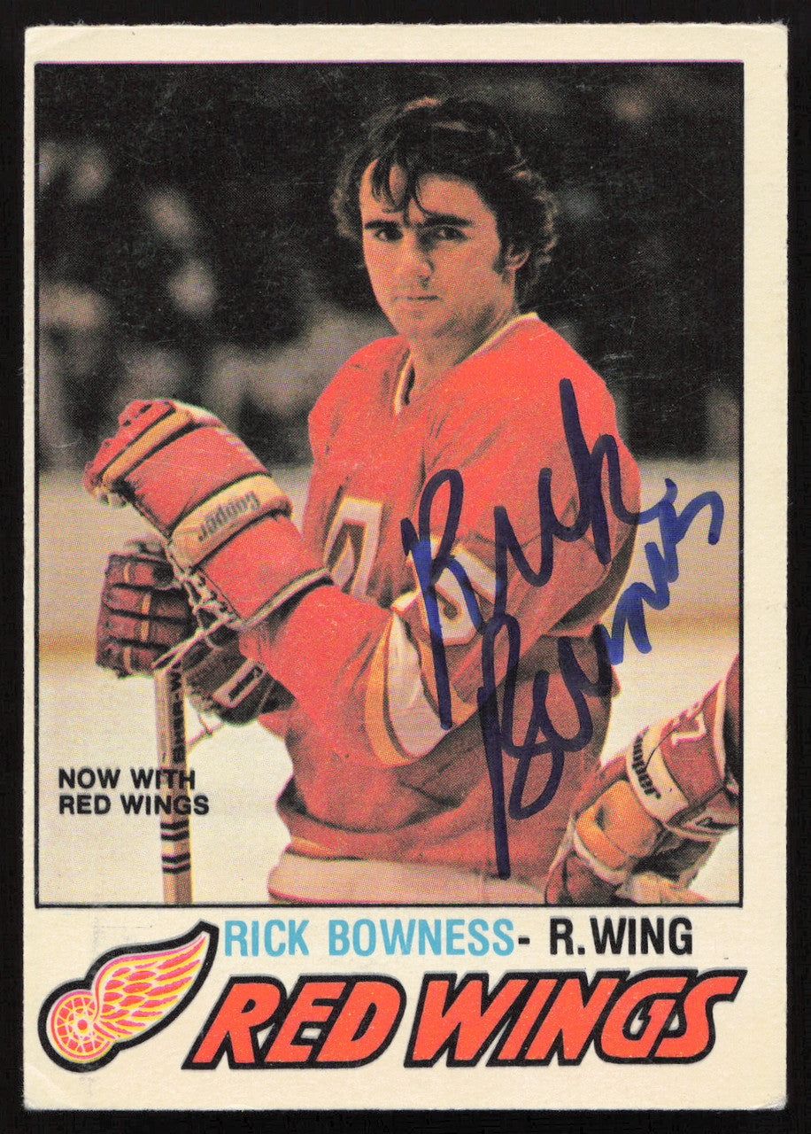 Rick Bowness Autographed 1977-78 O-Pee-Chee Rookie Card #265 Detroit Red Wings SKU #259684