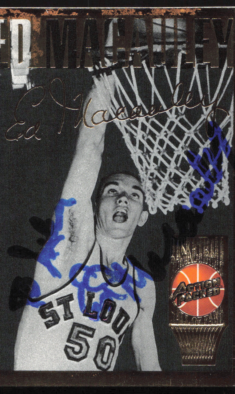 Ed Macauley Autographed 1994-95 Action Packed Card #20 St. Louis Hawks SKU #259723