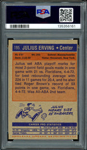Julius "Dr. J" Erving Autographed 1972 Topps Rookie Card #195 Virginia Squires PSA 6 PSA/DNA #135356161