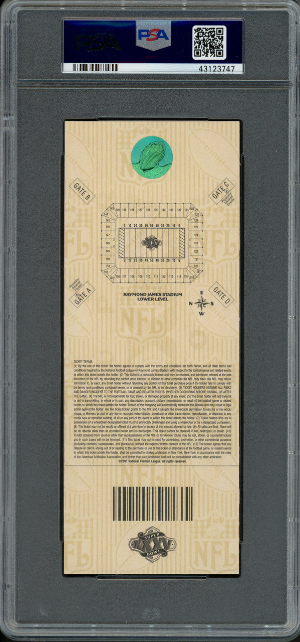 Super Bowl XXXV Unsigned Ticket Baltimore Ravens vs. New York Giants PSA 10 #43123747