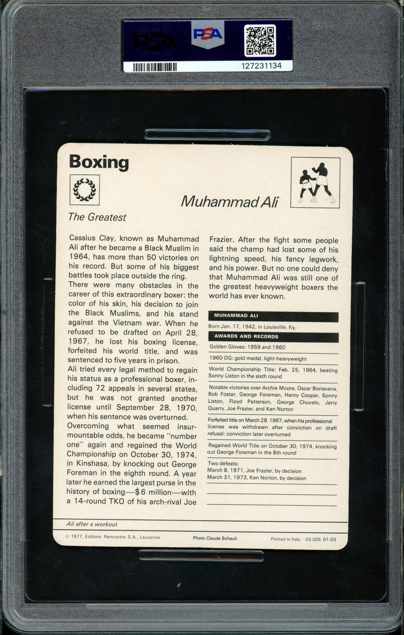 Muhammad Ali 1977-79 Sportscaster Card #01-03 PSA 6 #127231134