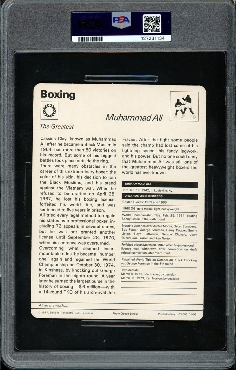 Muhammad Ali 1977-79 Sportscaster Card #01-03 PSA 6 #127231134