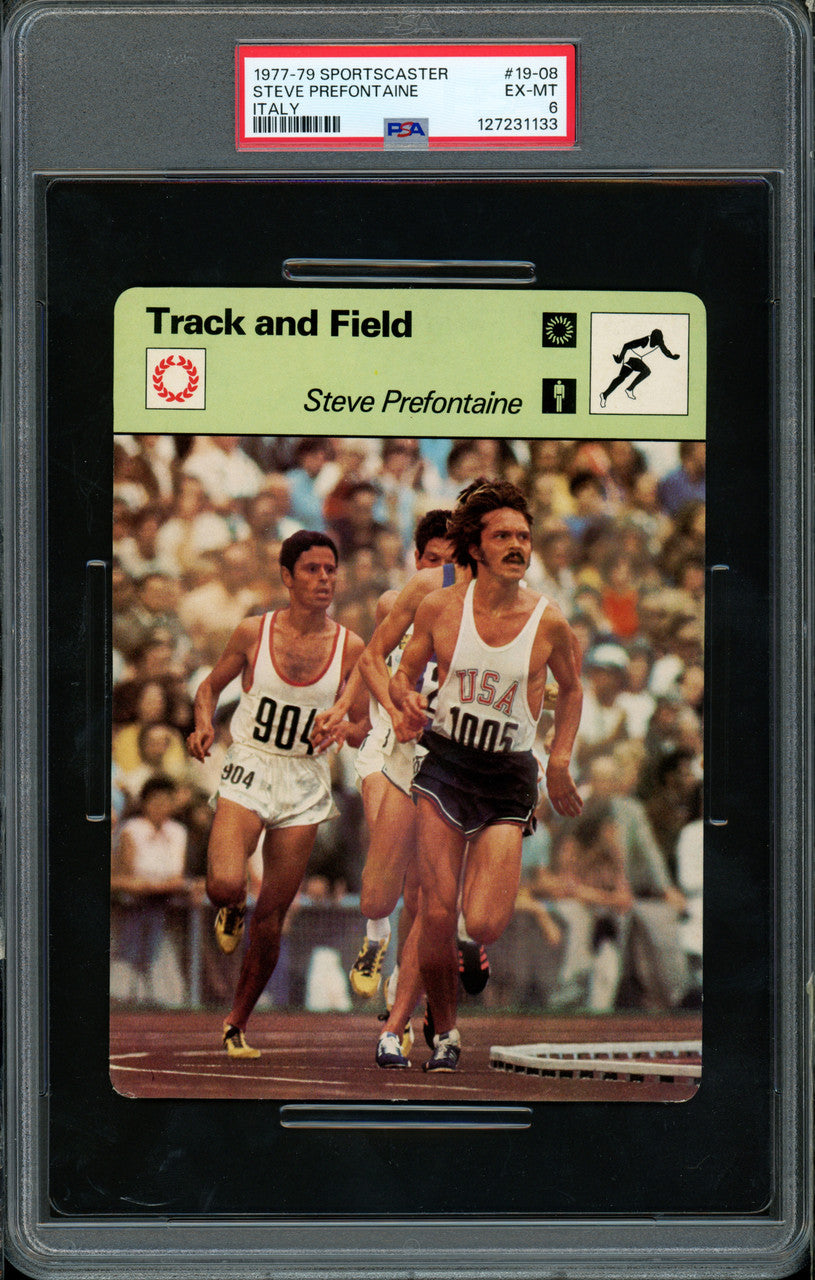 Steve Prefontaine 1977-79 Sportscaster Card #19-08 Track & Field PSA 6 #127231133