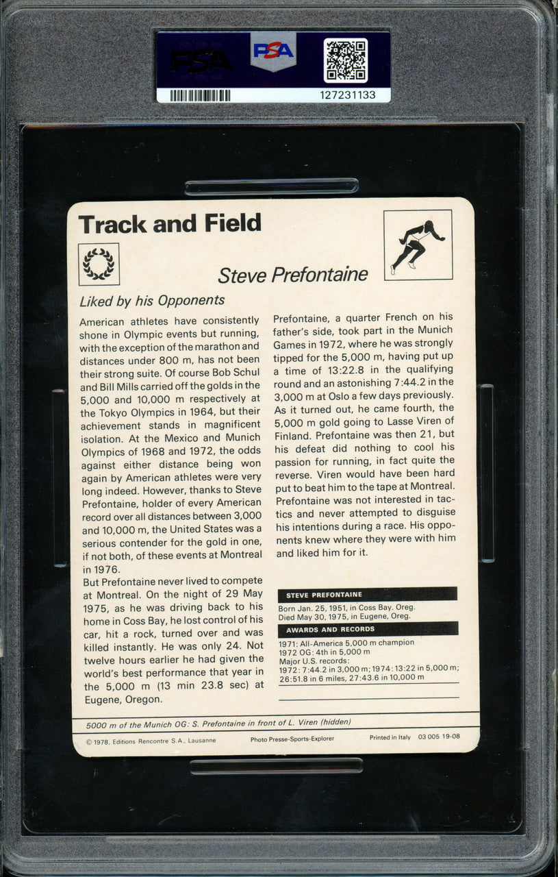 Steve Prefontaine 1977-79 Sportscaster Card #19-08 Track & Field PSA 6 #127231133