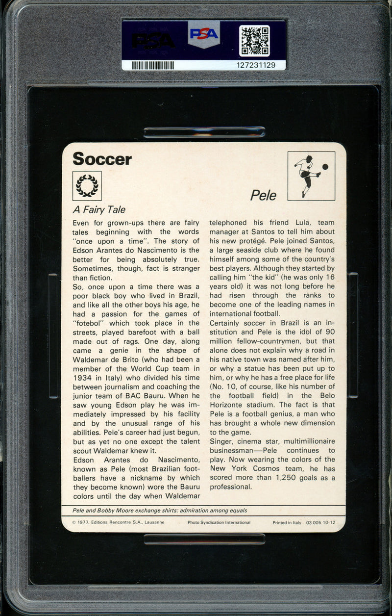 Pele 1977-79 Sportscaster Card #10-12 Brazil PSA 9 #127231129