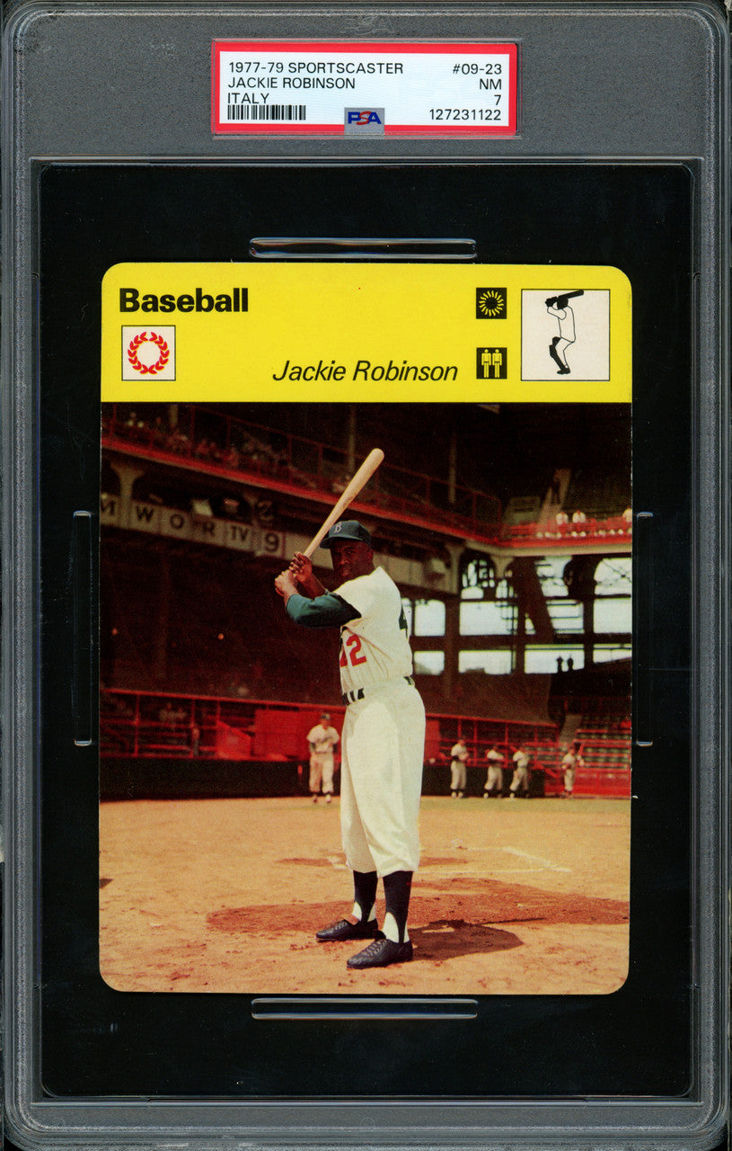 Jackie Robinson 1977-79 Sportscaster Card #09-23 Brooklyn Dodgers PSA 7 #127231122