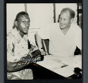 Satchel Paige Autographed 6x6 Photo With Bill Veeck PSA/DNA #AO05211