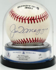 Joe DiMaggio Autographed Official JD Logo League Baseball New York Yankees Auto Grade Gem Mint 10 Beckett BAS #19815348