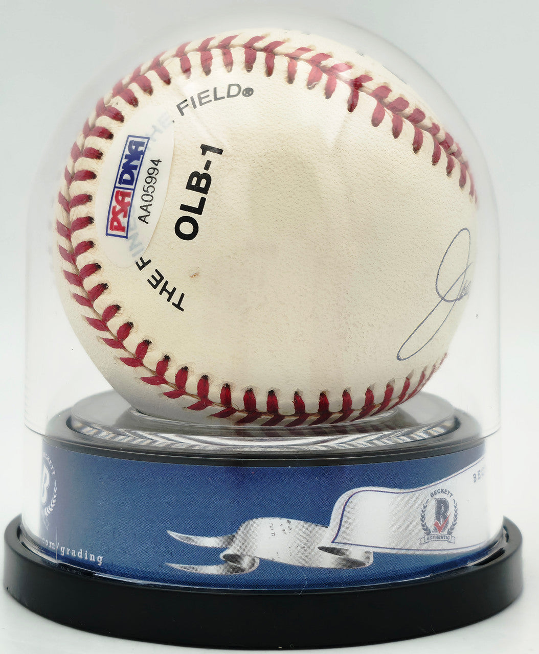 Joe DiMaggio Autographed Official JD Logo League Baseball New York Yankees Auto Grade Gem Mint 10 Beckett BAS #19815348