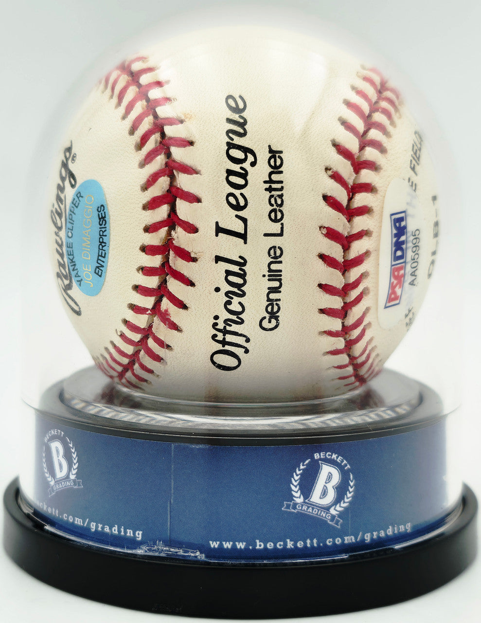 Joe DiMaggio Autographed Official JD Logo League Baseball New York Yankees Auto Grade Gem Mint 10 Beckett BAS #19815349
