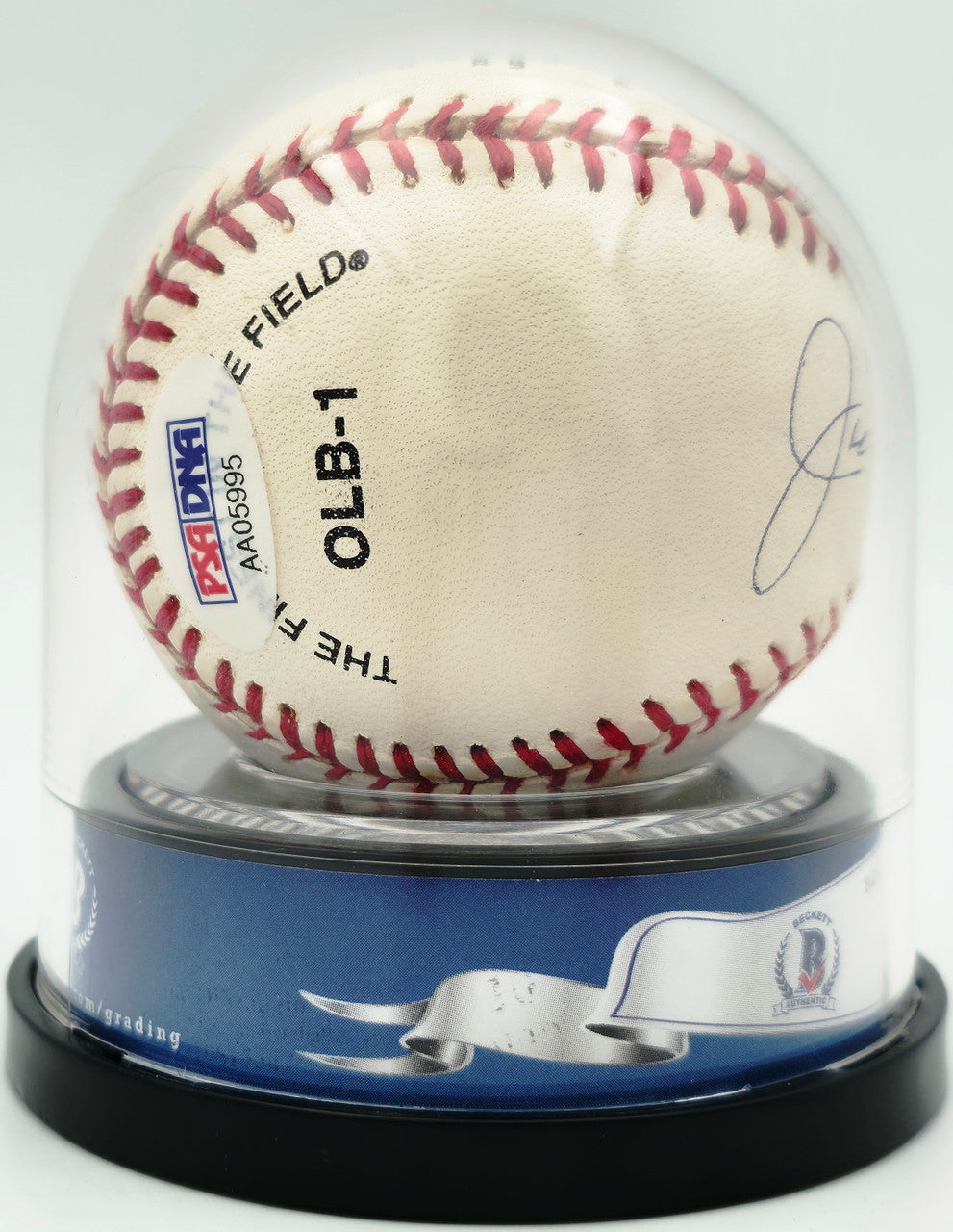 Joe DiMaggio Autographed Official JD Logo League Baseball New York Yankees Auto Grade Gem Mint 10 Beckett BAS #19815349
