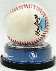 Joe DiMaggio Autographed Official Logo League Baseball New York Yankees Auto Grade Mint 9 Beckett BAS #19815353
