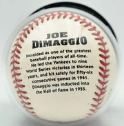 Joe DiMaggio Autographed Official Logo League Baseball New York Yankees Auto Grade Mint 9 Beckett BAS #19815353