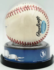 Joe DiMaggio Autographed Official Logo League Baseball New York Yankees Auto Grade Mint 9 Beckett BAS #19815355