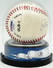 Joe DiMaggio Autographed Official Logo League Baseball New York Yankees Auto Grade Mint 9 Beckett BAS #19815354