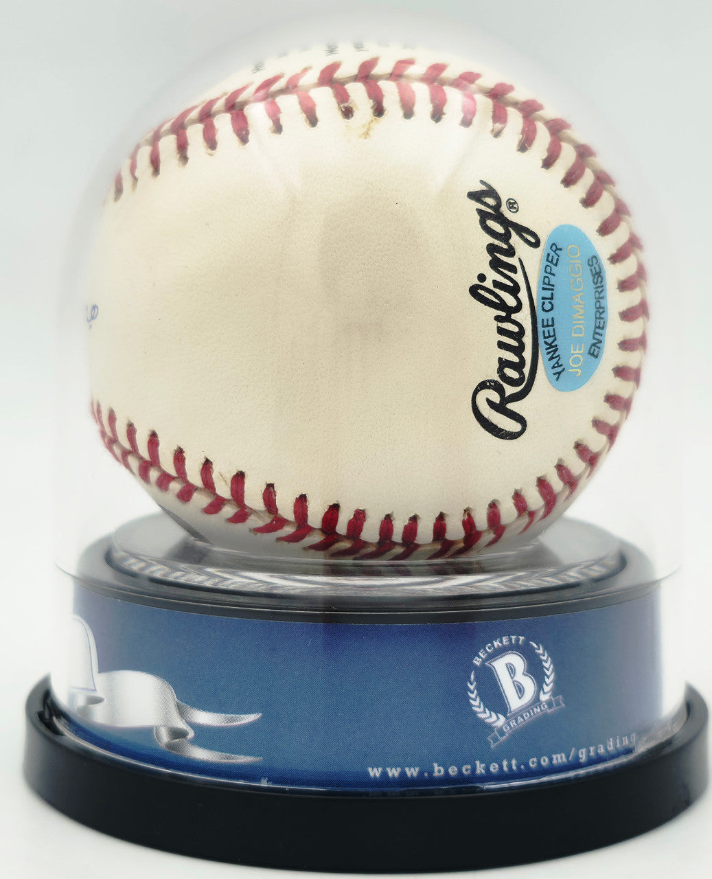 Joe DiMaggio Autographed Official Logo League Baseball New York Yankees Auto Grade Mint 9 Beckett BAS #19815352