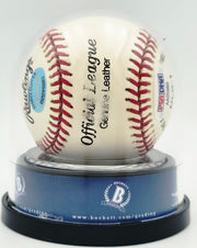 Joe DiMaggio Autographed Official Logo League Baseball New York Yankees Auto Grade Mint 9 Beckett BAS #19815352