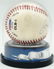 Joe DiMaggio Autographed Official Logo League Baseball New York Yankees Auto Grade Mint 9 Beckett BAS #19815352