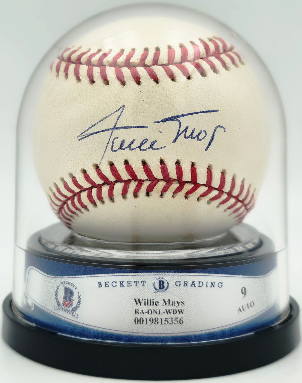 Willie Mays Autographed Official NL Baseball San Francisco Giants Auto Grade Mint 9 Beckett BAS #19815356