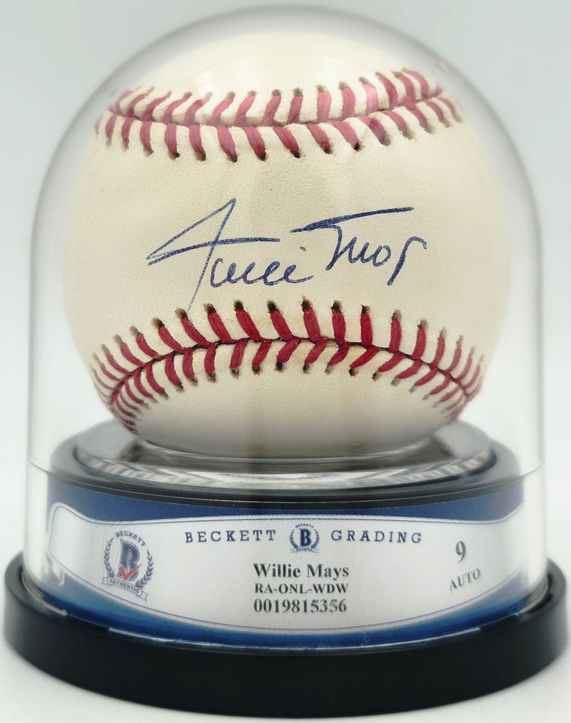 Willie Mays Autographed Official NL Baseball San Francisco Giants Auto Grade Mint 9 Beckett BAS #19815356
