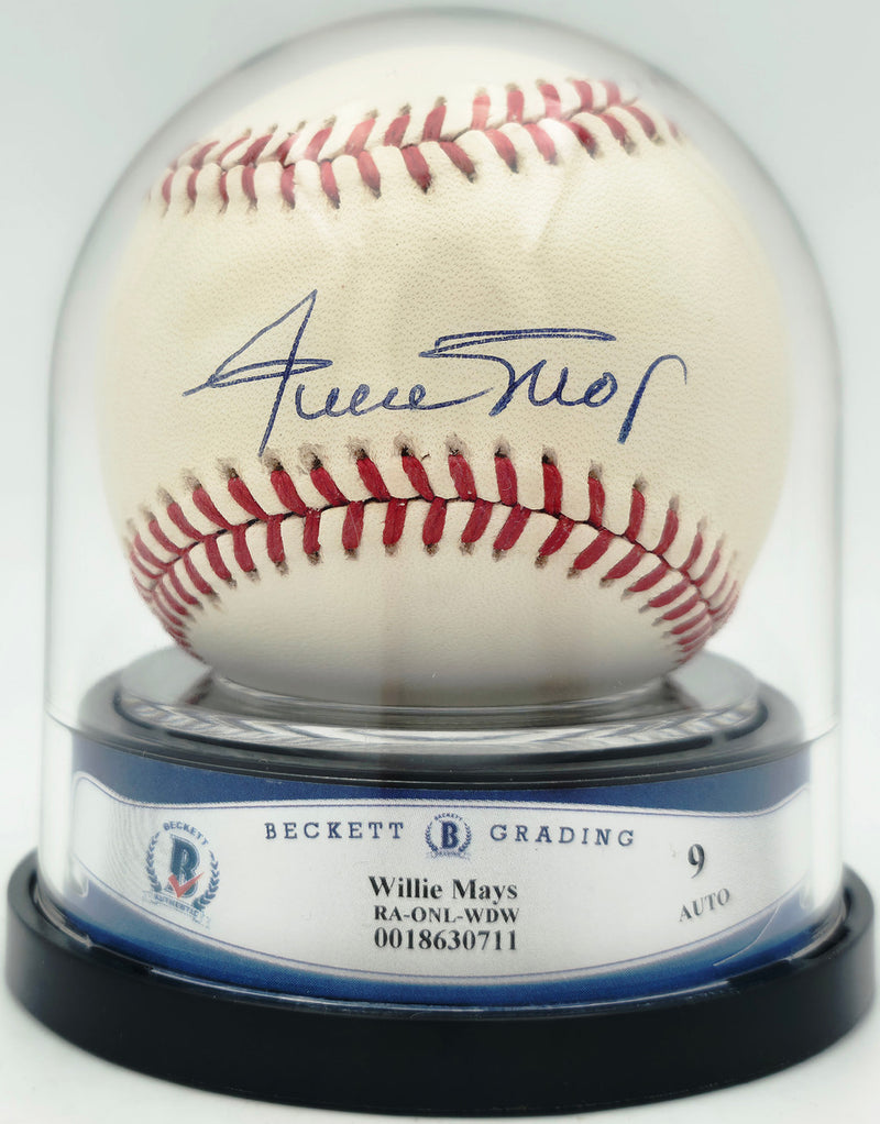 Willie Mays Autographed Official NL Baseball San Francisco Giants Auto Grade Mint 9 Beckett BAS #18630711