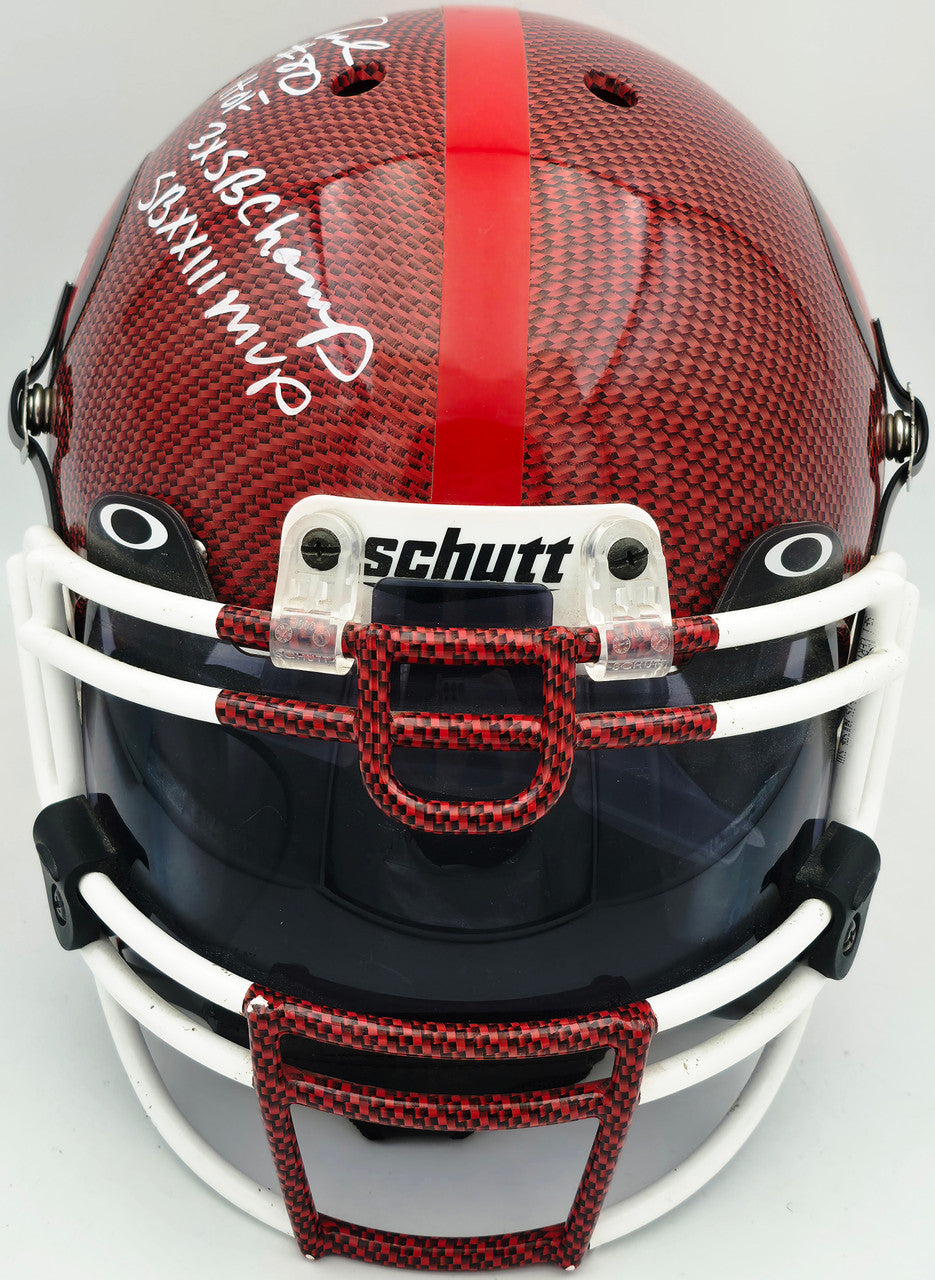 Jerry Rice Autographed San Francisco 49ers Red Full Size Schutt Authentic Helmet "HOF, 3x SB Champ, SBXXIII MVP" Beckett BAS Witness #L45240