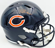 DJ Moore Autographed Chicago Bears Blue Full Size Speed Replica Helmet (Mark) Beckett BAS Witness #4W415261
