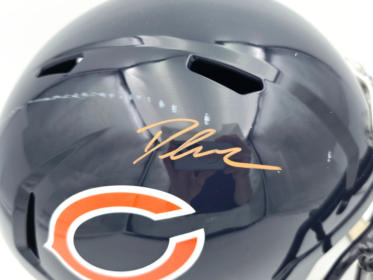 DJ Moore Autographed Chicago Bears Blue Full Size Speed Replica Helmet (Mark) Beckett BAS Witness #4W415261
