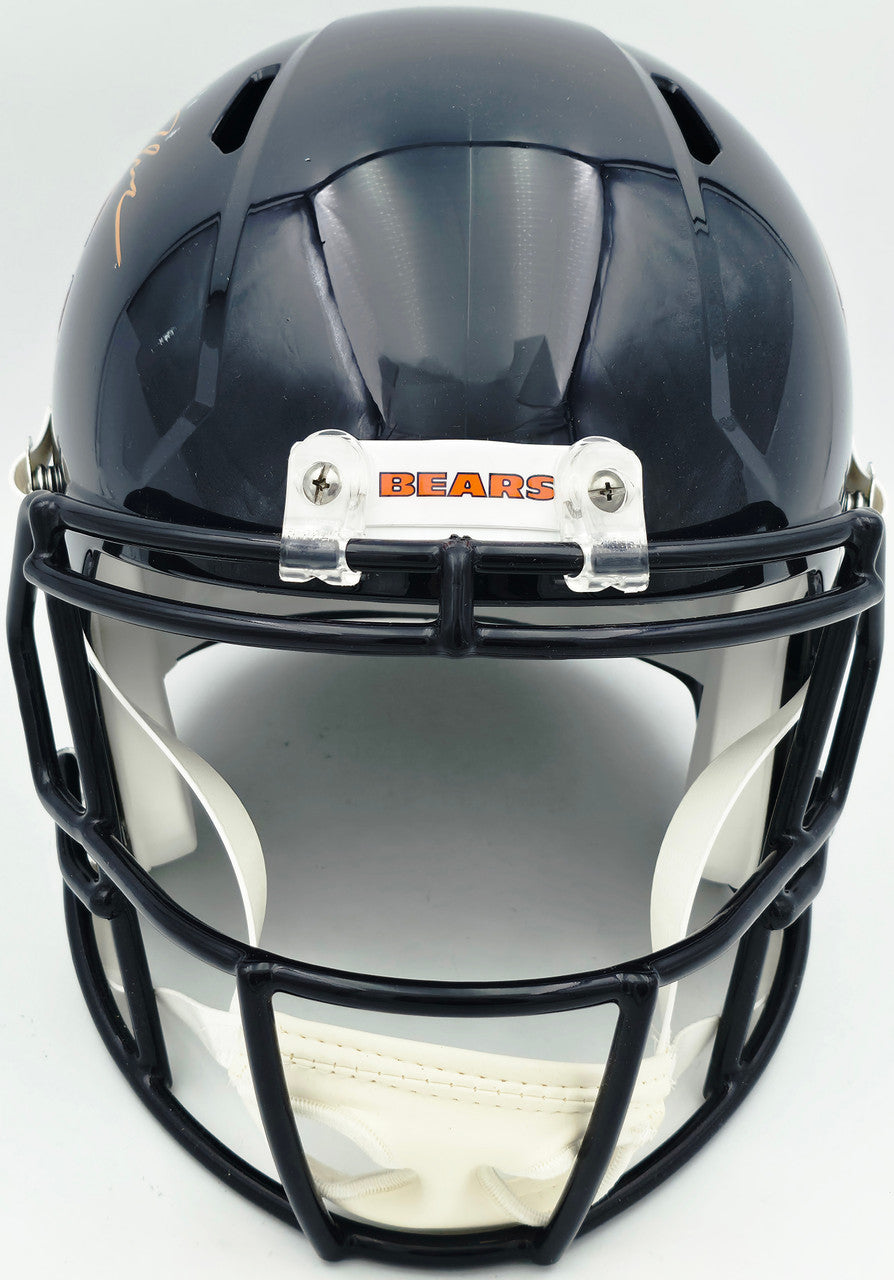 DJ Moore Autographed Chicago Bears Blue Full Size Speed Replica Helmet (Mark) Beckett BAS Witness #4W415261