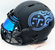 Tony Pollard Autographed Tennessee Titans Eclipse Black Full Size Speed Authentic Helmet Beckett BAS Witness #1W983523