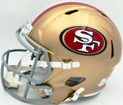 Fred Warner Autographed San Francisco 49ers Gold Full Size Speed Replica Helmet Beckett BAS QR #AD77743