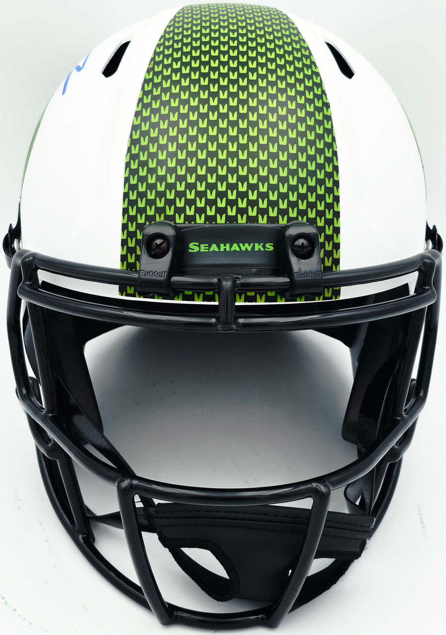 Kenneth Walker III Autographed Seattle Seahawks Lunar Eclipse White Full Size Speed Replica Helmet Beckett BAS Witness #3W087508