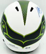 Kenneth Walker III Autographed Seattle Seahawks Lunar Eclipse White Full Size Speed Replica Helmet Beckett BAS Witness #3W087508