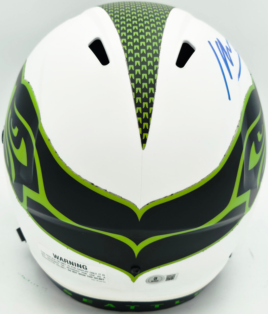 Kenneth Walker III Autographed Seattle Seahawks Lunar Eclipse White Full Size Speed Replica Helmet Beckett BAS Witness #3W087508