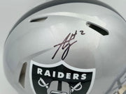 Ashton Jeanty Autographed Las Vegas Raiders Silver Full Size Speed Authentic Helmet Beckett BAS Witness #4W181574