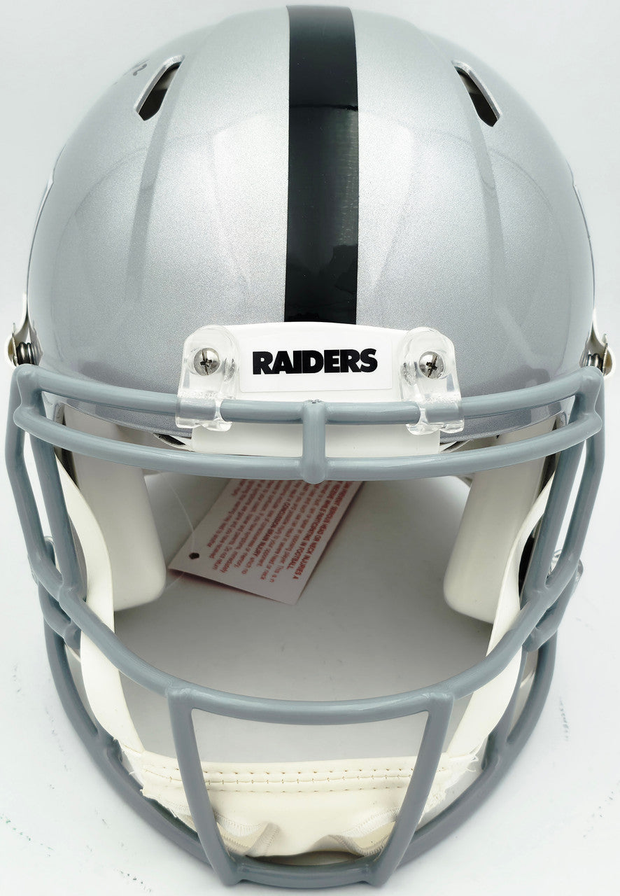 Ashton Jeanty Autographed Las Vegas Raiders Silver Full Size Speed Authentic Helmet Beckett BAS Witness #4W181574