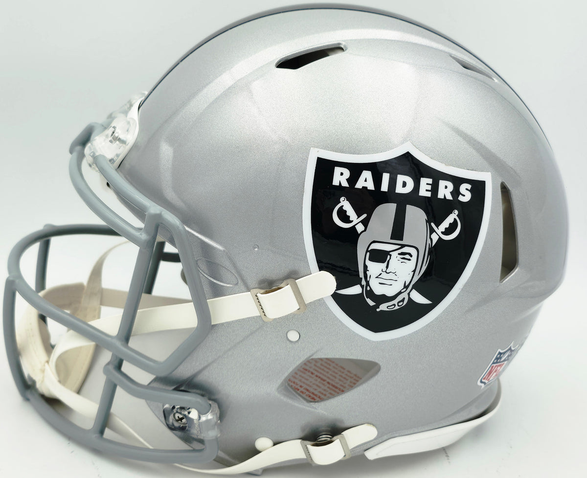 Ashton Jeanty Autographed Las Vegas Raiders Silver Full Size Speed Authentic Helmet Beckett BAS Witness #4W181574