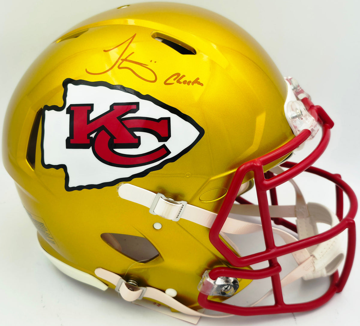 Tyreek Hill Autographed Kansas City Chiefs Flash Gold Full Size Speed Authentic Helmet "Cheetah" Beckett BAS Witness #WR93020