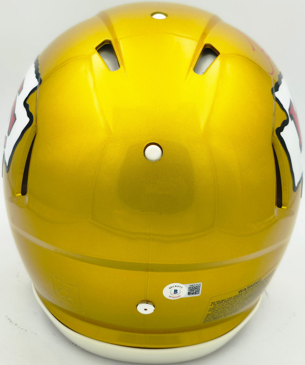 Tyreek Hill Autographed Kansas City Chiefs Flash Gold Full Size Speed Authentic Helmet "Cheetah" Beckett BAS Witness #WR93020