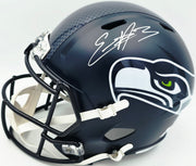 Nick Emmanwori Autographed Seattle Seahawks Blue Full Size Speed Replica Helmet (Signed Twice - Smudged) Beckett BAS Witness #4W530567
