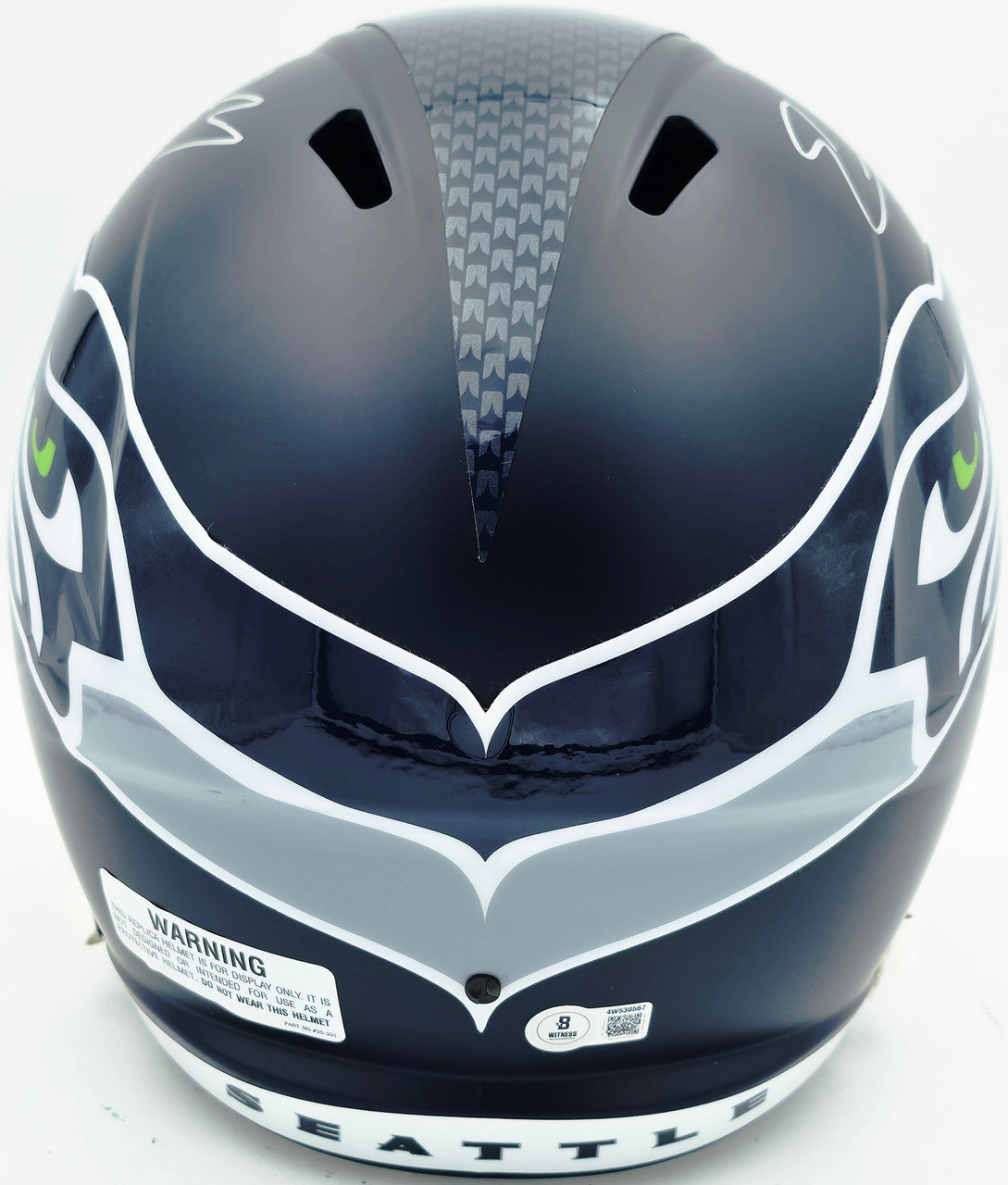 Nick Emmanwori Autographed Seattle Seahawks Blue Full Size Speed Replica Helmet (Signed Twice - Smudged) Beckett BAS Witness #4W530567