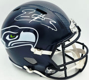 Nick Emmanwori Autographed Seattle Seahawks Blue Full Size Speed Replica Helmet (Signed Twice - Smudged) Beckett BAS Witness #4W530564
